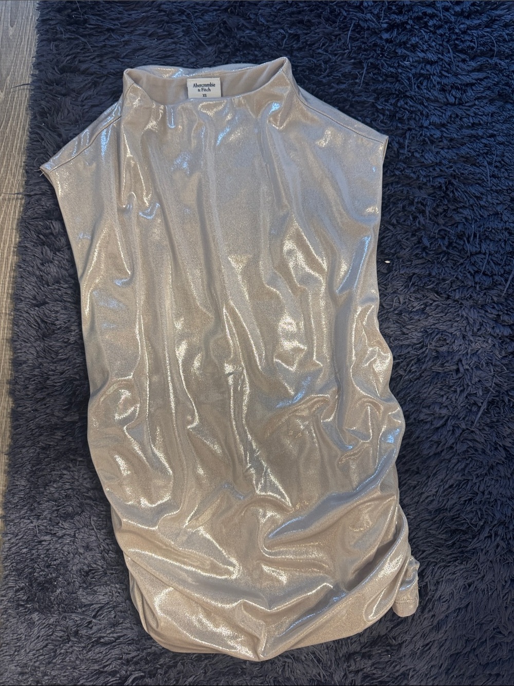 Silver fitted high neck Abercrombie tank.